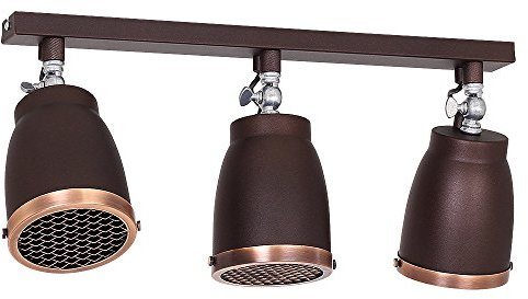 Licht-Erlebnisse Design Deckenstrahler Spot 3xE27 Metall Gitter in Kupfer Wohnzimmer Jugendzimmer Deckenlampe modern