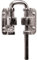 Prime-Line U 9846 Sliding Door Loop Lock Child-Safe Security, Hardened Steel Bar with Diecast Base, Nickel, 1-1/8 in