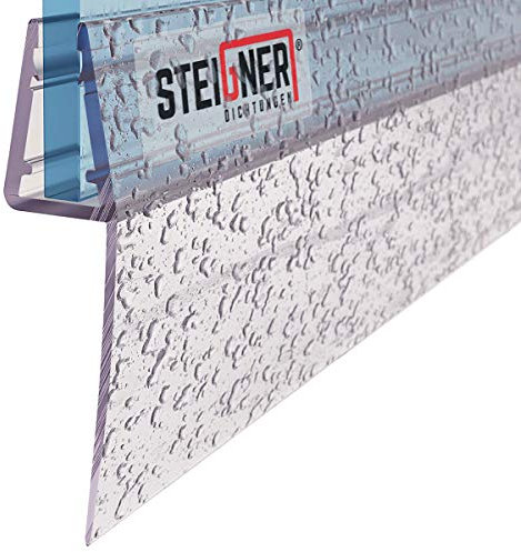 STEIGNER Joint de douche pour paroi en verre, 110cm, vitre 3,5/4/5mm, joint d'étanchéité PVC droit pour les cabines de douche réctangulaires, UK04