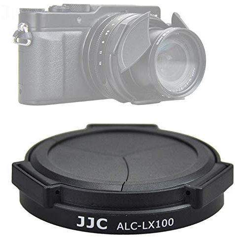 JJC Black ACLX100 Auto SELF-RETAINING Protective Lens Cap, Compatible with Panasonic Lumix LX100 / LX100 II/Leica D-LUX Typ 109 D-LUX 7, LX100II Mark II M2 Lens Cap, LEICA D LUX 7 Camera Lense Cap