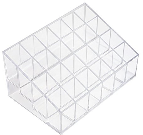 Super Z Outlet Transparent Cosmetic Makeup Organizer for Lipstick, Brushes, Bottles, and More - Clear Case Display Rack Holder