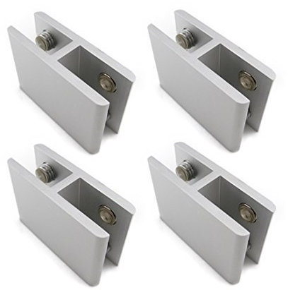 aBAUTus 4x Glashalter Glasklemme 56x40x18 180° beidseitig | Duschkabine | Glasstärke 7mm-10,5mm | SET