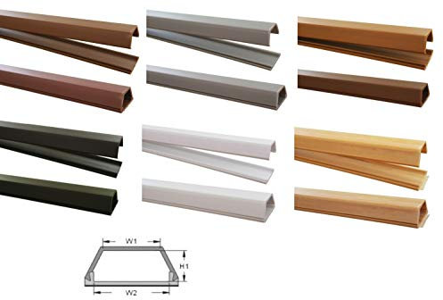netproshop 1m Kabelkanal 15x10mm (Innenmaß) selbstklebend (Verbinder verfügbar), Farbe:Schwarz