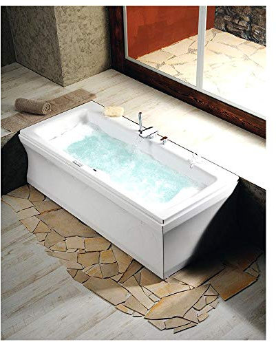 Badewanne KVADRA 170x80x47cm mit breitem Wannenrand, komplett mit Schürze und Wannenfüssen
