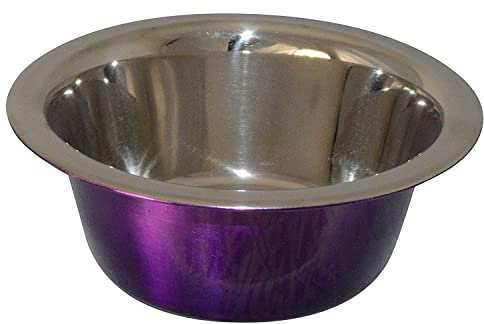 Ellie-Bo Dog or Cat Food and Water Bowls in 6 Sizes and 4 Colours (0.41Ltr Small, Purple)
