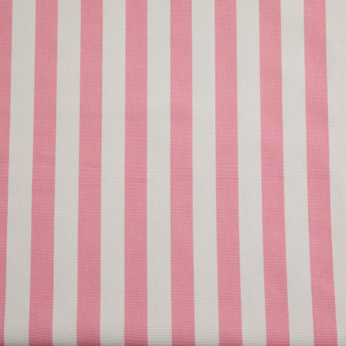 HOMESCAPES Tissu à rayures Rose en coton, Tissu au mètre 100x150 cm, Tissu d’ameublement pour décoration DIY Patchwork couture
