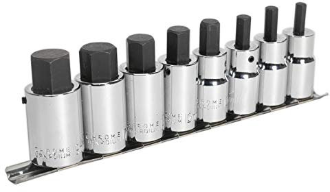 Sealey Ak62258 Hex Socket Bit Set 8Pc 1/2Sq Drive Metric