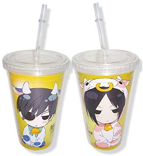 Black Butler Cows Tumbler w/ Lid Mug by GE Animation