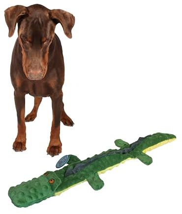 SPOT Skinneeez Extreme Triple Squeak Crocodile - Durable, Stuffing-Free Dog Toy with Rip-Stop Mesh & 3 Jumbo Squeakers, For Aggressive Chewers - Perfect for Medium to Large Dogs & Puppies, 24 inch
