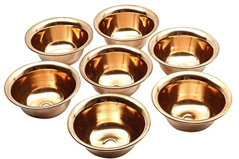 CIY-cookityourself Kitchen Traditional Indian Copper Antique Serving Bowl Set of 7 Pieces