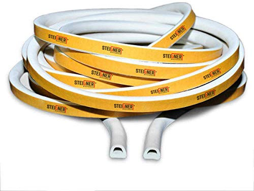 STEIGNER - 1m Gummidichtung SD-55 WEISS 14x12mm Gummiprofil Dichtung selbstklebend Hohlkammerprofil Moosgummi Tür Fenster