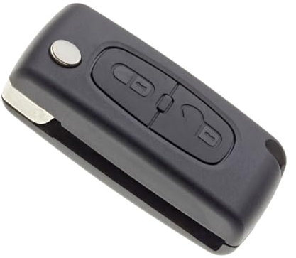 Jongo - Coque de Clé sans Lame Compatible avec Peugeot 207 307 308 407 3008 5008 & Citroën C2 C3 C4 C5 C6 C8 | CE0523 | Boitier Clef Plip Voiture Télécommande 2 Bouton
