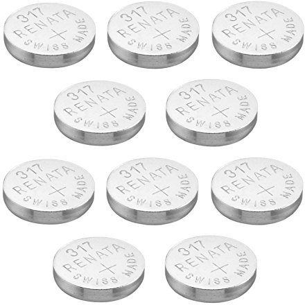10 x Renata 317 Knopfzellen Batterie / Uhrenbatterie Swiss, Silberoxid, 1,5 V (SR516SW