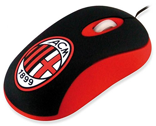 Techmade Mini-Mouse Ottico USB, AC Milan 1899, Rosso/Nero