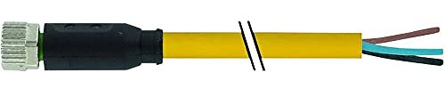 Murr ELEKTRONIK 7000-08041-0100500 Murr ELEKTRONIK 7000-08041-0100500 3X0.25, Cord Set, UL/CSA, PVC, 5 M Long, Yellow, M8 Female