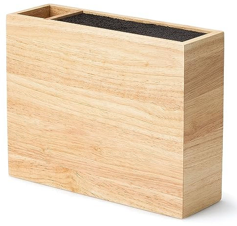 Continenta Messerblock mit flexiblem Einsatz und Utensilienbehälter, 27,5 x 9 x 21,5 cm