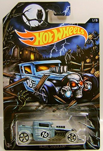 Hot Wheels Bone Shaker Modèle de voiture moulée sous pression à l'échelle 1:8, thème d'Halloween, enfant, unisexe, 36 mois et plus