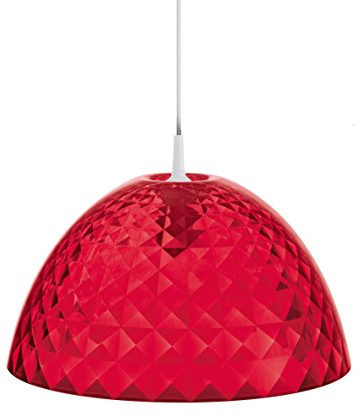 koziol Pendelleuchte Stella M, Kunststoff, transparent rot, 43,5 x 43,5 x 23,6 cm
