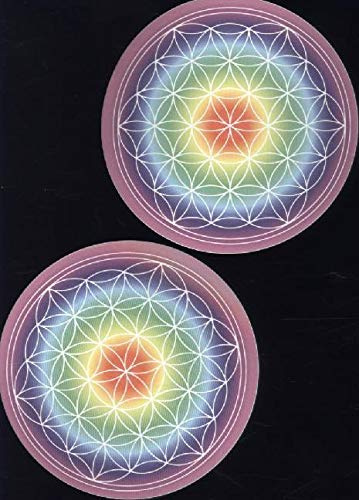 Aufkleber SetBlume des Lebens bunt 2 x 9 cm