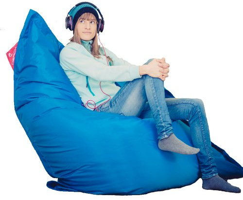 QSack Sitzsack Outdoorer mit Toxproof Mikroperlen EPS schadstoffgeprüft und Sitzsack Innenhülle, 140 x 180 cm (blau)