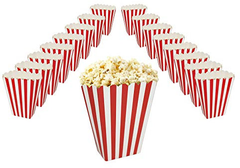 Robelli Red/White Striped Popcorn Party Boxes (Pack of 16)
