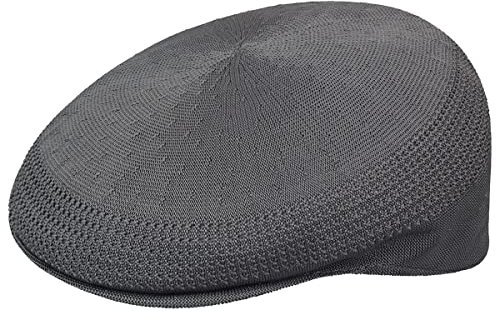 Kangol Tropic Ventair Flatcap 504 Schiebermütze Schirmmütze Herrencap Sommercap Damencap Pepe Damen/Herren - mit Schirm Frühling-Sommer - XL (60-61 cm) anthrazit