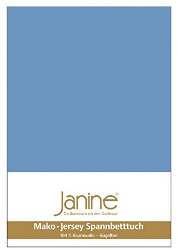 Janine Mako-Feinjersey-Spannbetttuch 5007 Größe 140x200-160x200, Farbe 42 blau