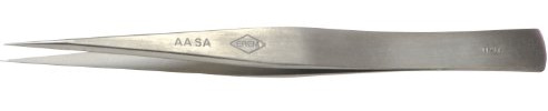 Erem AASA Stainless Steel Straight Medium Hardened Anti Magnetic Tweezer, 5 Overall Length