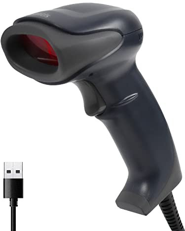 Atlantis A08-LN1200 Lettore Codici a Barre Barcode reader scanner 1D Ottico ad alta risoluzione 2500 pix, 270 scansioni sec, legge da smartphone, codice farmaceutico, collegamento USB, guida rapida.