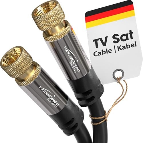 KabelDirekt – Cavo SAT, Antenna TV, Coassiale – 5 m – Cavo Satellitare 4K con connettore F in metallo – Disponibile in 0,5-30 m (per radio/TV, DVB-T, DVB-C, DVB-S/DVB-S2, internet, nero)