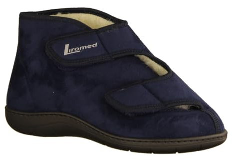 LIROMED Herren Hausschuhe 477-3086 Marine (blau) - VERBANDSCHUHE, Blau blau 227161