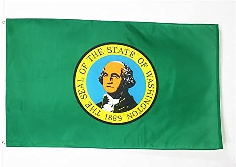AZ FLAG - Bandera Washington - 90x60 cm - Bandera Americana De Washington - Ee.Uu 100% Poliéster Con Ojales de Metal integrados - 50g - Colores Vivos Y Resistente A La Decoloración