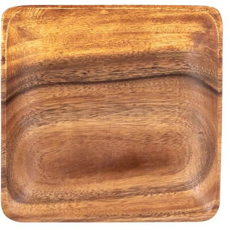 Madera Plato cuadrado de madera de acacia – Cuenco – Frutero (Deko Decorativa Almacenamiento Acacia Madera Plato Decorativo Plato Plato de fruta