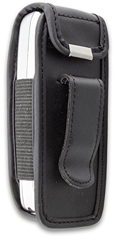 caseroxx Ledertasche mit Gürtelclip für Siemens A75 in schwarz – robuste Handy-Tasche mit Sichtfenster & Gürtelclip aus Echtleder, ideal für Beruf, Freizeit, Outdoor & sicheren Transport