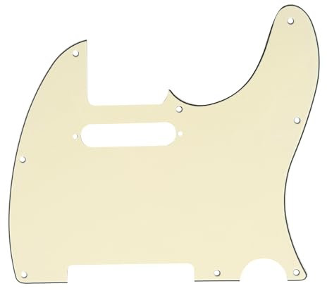 Musiclily 8 Löcher Tele Pickguard Gitarre Schlagbrett für Fender American/Mexican Standard Telecaster Modern Style E-Gitarre,3 lagig Crème
