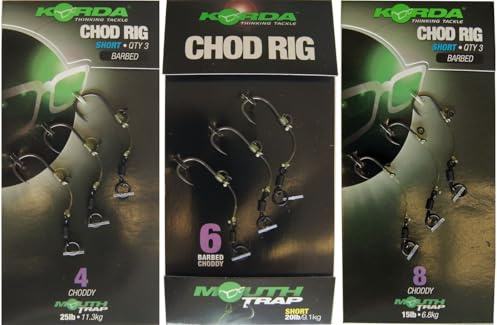 Korda Chod Rig Short, Pop-Up Karpfenvorfach, 3 Stück, fertig gebunden