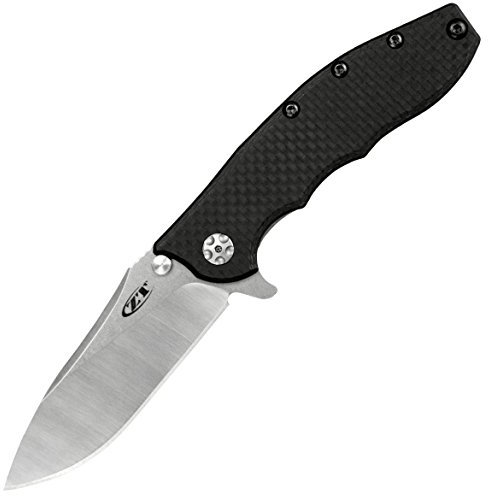 Zero Tolerance Unisex – Erwachsene, Taschenmesser, Hinderer Slicer Carbon Fiber, Klinge: 8.9 cm, schwarz, Klappmesser, Daumen Pin, Stonewashed, Black, normal