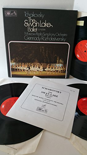 TCHAIKOVSKY, MOSCOW RADIO SYMPHONY ORCHESTRA, GENNADY ROZHDESTVENSKY the swan lake ballet complete, 3 x lp boxset, act booklet, SLS 795