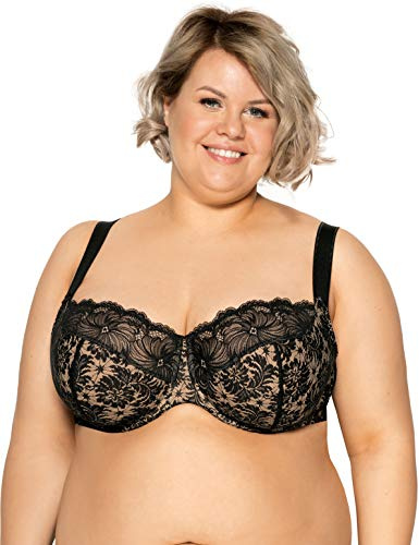 Gaia Damen BH Soft Chantal – mit Spitzenbesatz – Seitliche Stäbchen im Unterbrustband – Hergestellt in Polen – Hochgeschlossene Cups – Bequemer Alltags-BH