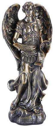 Pacific Giftware Bronzierte kleine Heilige Gabriel Figur aus Polyresin
