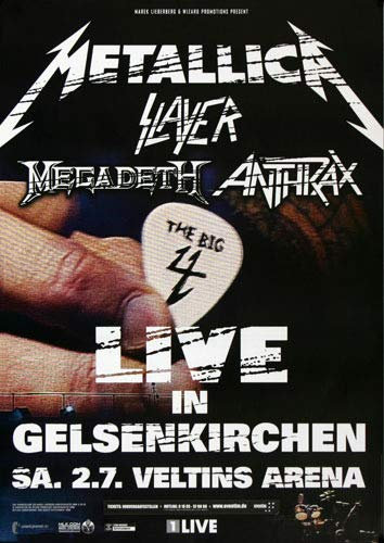 Metallica - The Big 4, Gelsenkirchen 2011 » Konzertplakat/Premium Poster | Live Konzert Veranstaltung | DIN A1 «