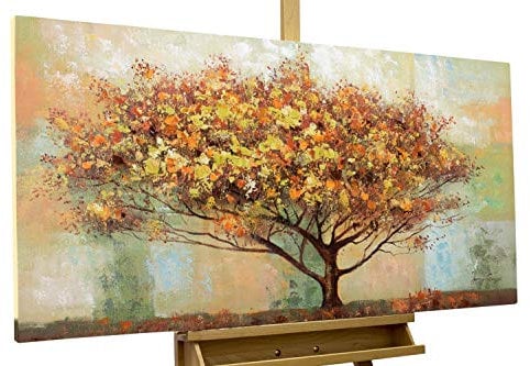 KunstLoft Leinwandbild | 100% HANDGEMALT | 120x60cm | Gemälde 'No Man's Land' | Wald & Bäume | Braun | Wandbild Wohnzimmer