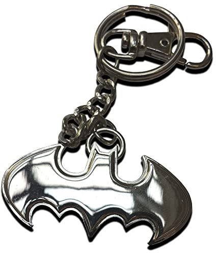 The Noble Collection Batman Shaped Logo Keychain Stainless Steel