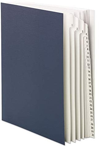 SMEAD Schreibtischordner, täglich (1-31), 31 Trennblätter, Briefgröße, blau (89294)