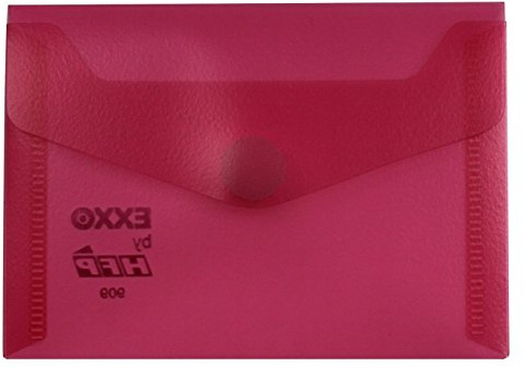 Dokumententasche A7 PP quer transparent rot Klappe Klettverschluss 10 Stk | Reißfeste PP Folie, klare Übersicht, ideal zum Sammeln und Ordnen von Unterlagen bis 50 Blatt