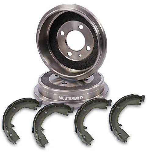 BESTPRICE Bremsensatz Hinterachse inkl. 2x Bremstrommel Hinterachse 4x Bremsbacken Hinterachse Kompatibel mit SKODA OCTAVIA 1 (1U2), OCTAVIA 1 Kombi (1U5), ROOMSTER (5J7), ROOMSTER Praktik (5J)