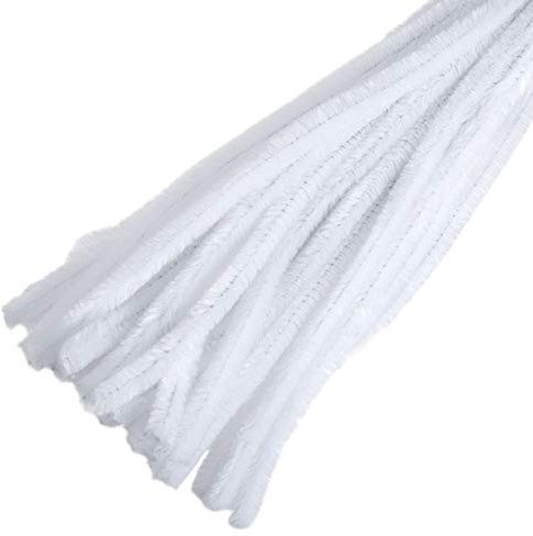 Trimits Jumbo Chenille Pfeifenreiniger, Synthetisches Material, weiß, 30cm x 12mm