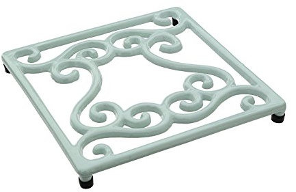 Premier Housewares 812125 Cast Iron Trivet - Pale Blue, H2 x W18 x D18cm