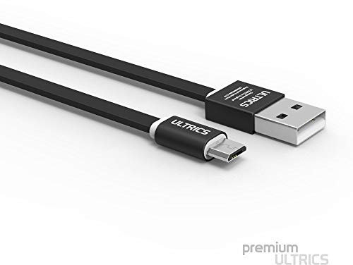 ULTRICS Micro USB Cable 1M, Flat USB to Micro USB Charging Cable Android Charger Cable Data Sync Lead Compatible with Galaxy S7/S6 Edge, Sony, HTC, LG, Moto, Tablets, PS4 (Black)