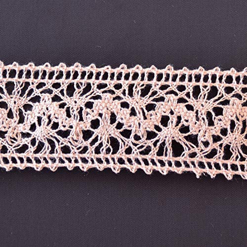 Spitzenband Altrosa 38 mm breit METERWARE (1,99€/m) Spitze Baumwollspitze 1 Meter Häkelband Häkelspitze Hochzeit Dekoband Schleifenband Landhaus Vintage Deko